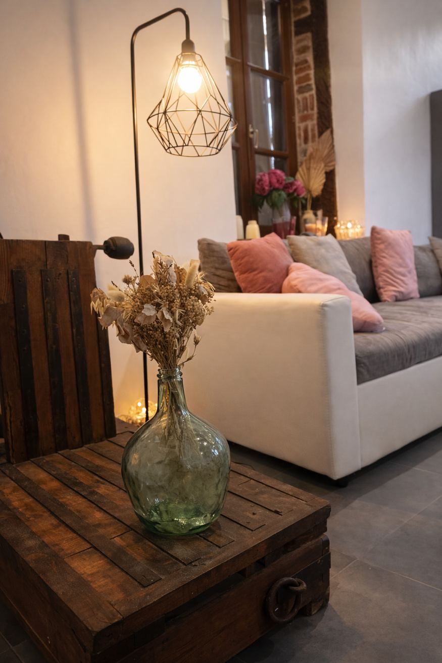 Détail décoration salon – Gîte Les Pétillières